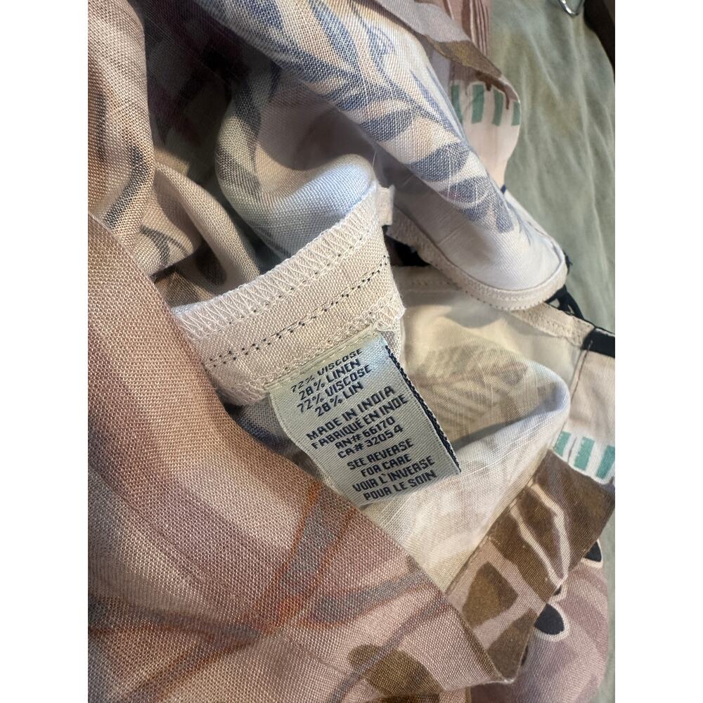 Anthropologie Ranna Gill Linen Blend Printed Side-Bow Wide-Leg Pants SMALL - Picture 8 of 10